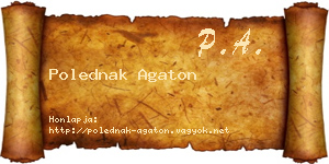 Polednak Agaton névjegykártya